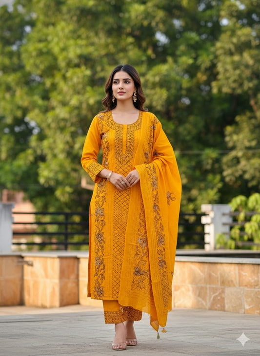 Chikonwala's Exclusive Hand Embroidered Fulkari Dress