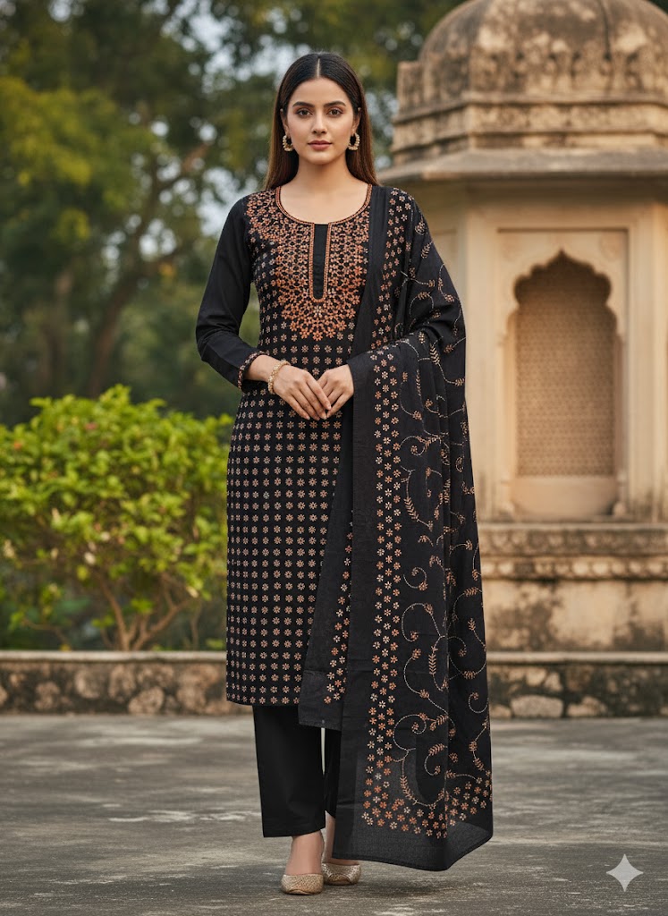 Chikonwala's Exclusive Hand Embroidered Fulkari Dress