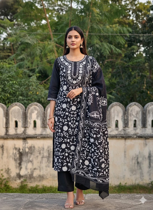 Chikonwala's Exclusive Hand Embroidered Fulkari Dress