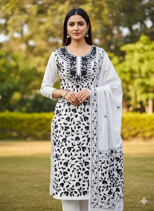 Chikonwala's Exclusive Hand Embroidered Fulkari Dress