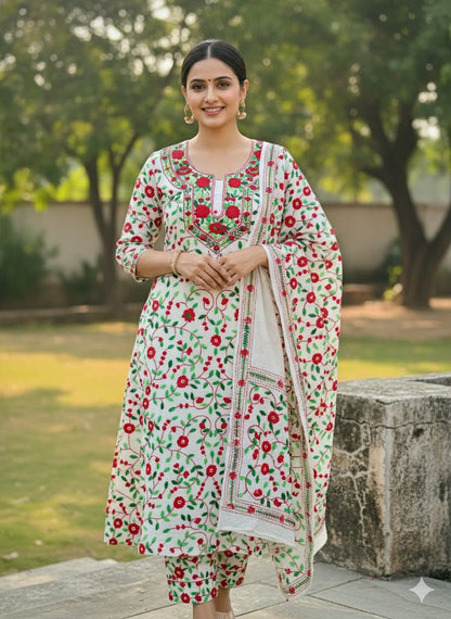 Chikonwala's Exclusive Hand Embroidered Fulkari Dress
