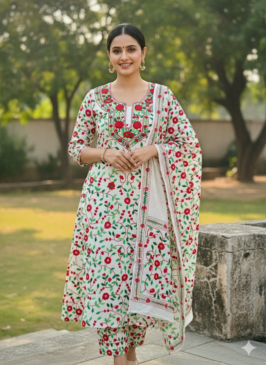 Chikonwala's Exclusive Hand Embroidered Fulkari Dress