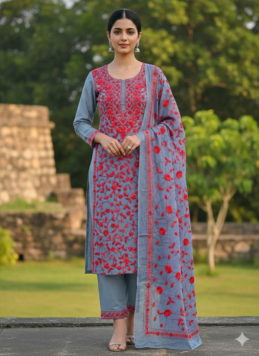 Chikonwala's Exclusive Hand Embroidered Fulkari Dress