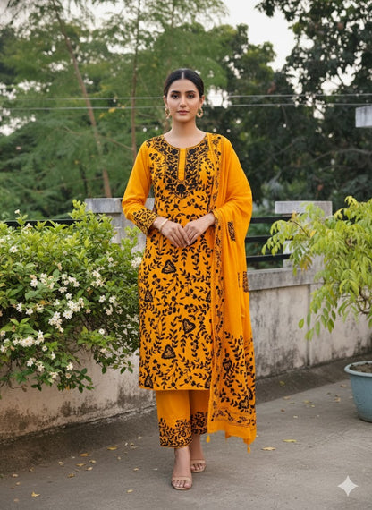Chikonwala's Exclusive Hand Embroidered Fulkari Dress