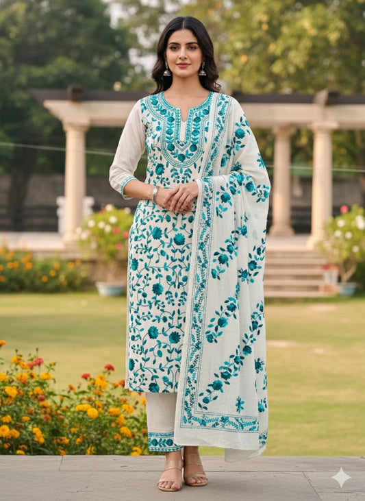 Chikonwala's Exclusive Hand Embroidered Fulkari Dress