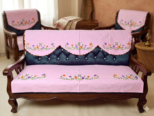 Hand Embroidered Sofa Cover (3+1+1 Seater)