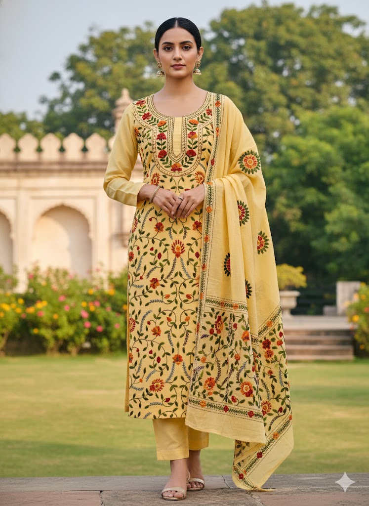 Chikonwala's Exclusive Hand Embroidered Fulkari Dress