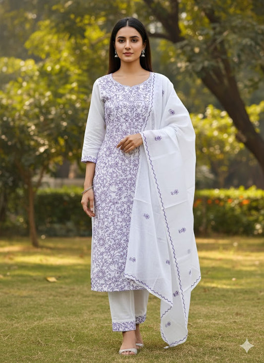 Chikonwala's Exclusive Hand Embroidered Kantha Dress Material