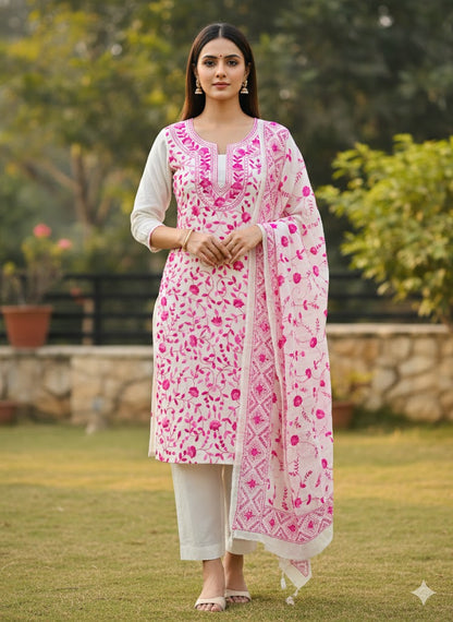 Chikonwala's Exclusive Hand Embroidered Fulkari Dress
