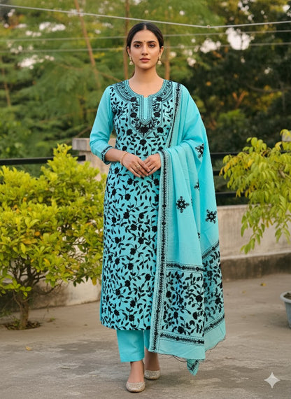 Chikonwala's Exclusive Hand Embroidered Fulkari Dress