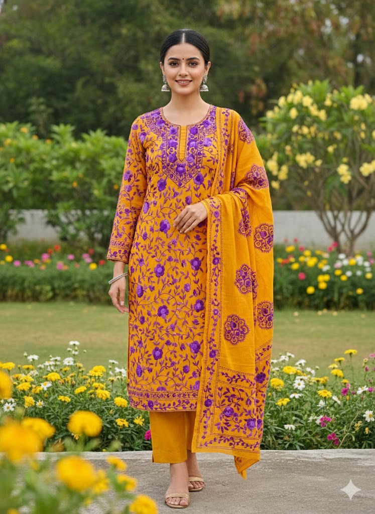 Chikonwala's Exclusive Hand Embroidered Fulkari Dress