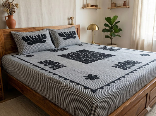 Chikonwala's Hand Pachwork Floral Design Bedsheet