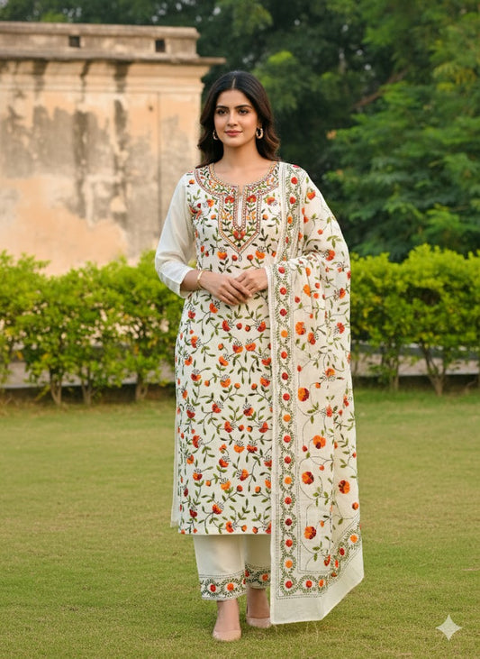 Chikonwala's Exclusive Hand Embroidered Fulkari Dress