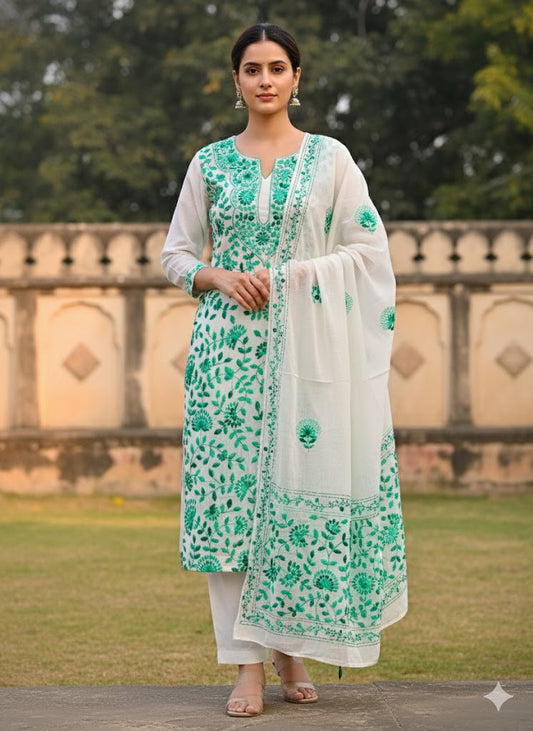 Chikonwala's Exclusive Hand Embroidered Fulkari Dress
