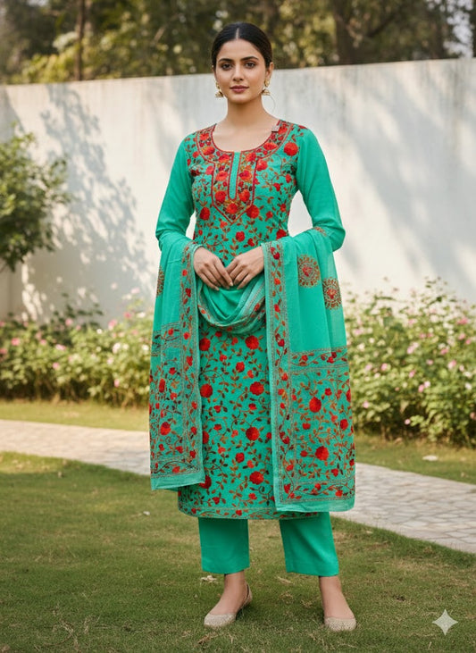 Chikonwala's Exclusive Hand Embroidered Fulkari Dress