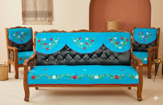 Hand Embroidered Sofa Cover (3+1+1 Seater)