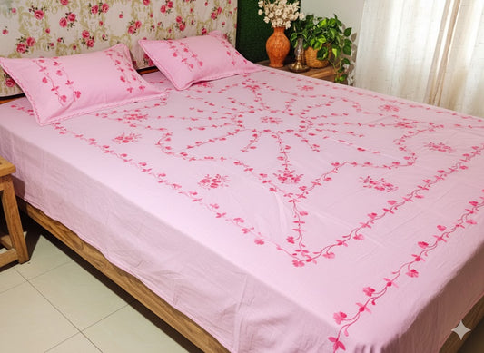 Chikonwala's Hand Embroidered Floral Design Bedsheet