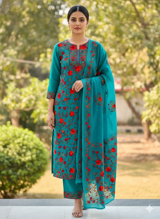 Chikonwala's Exclusive Hand Embroidered Fulkari Dress