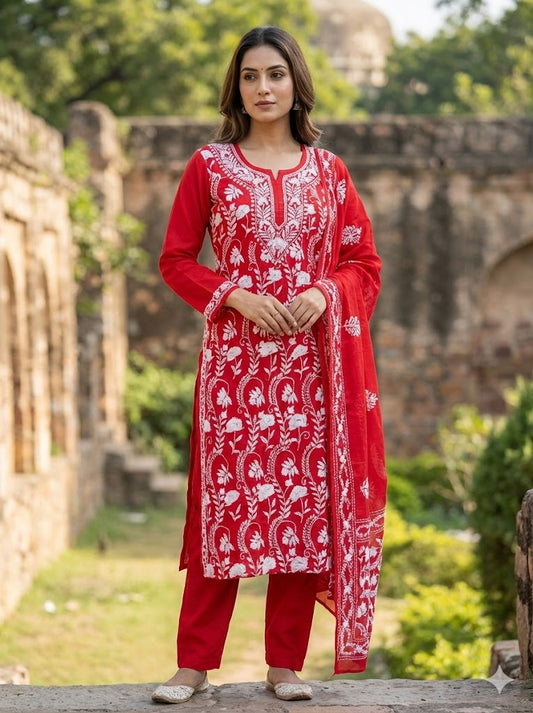 Chikonwala's Exclusive Hand Embroidered Fulkari Dress