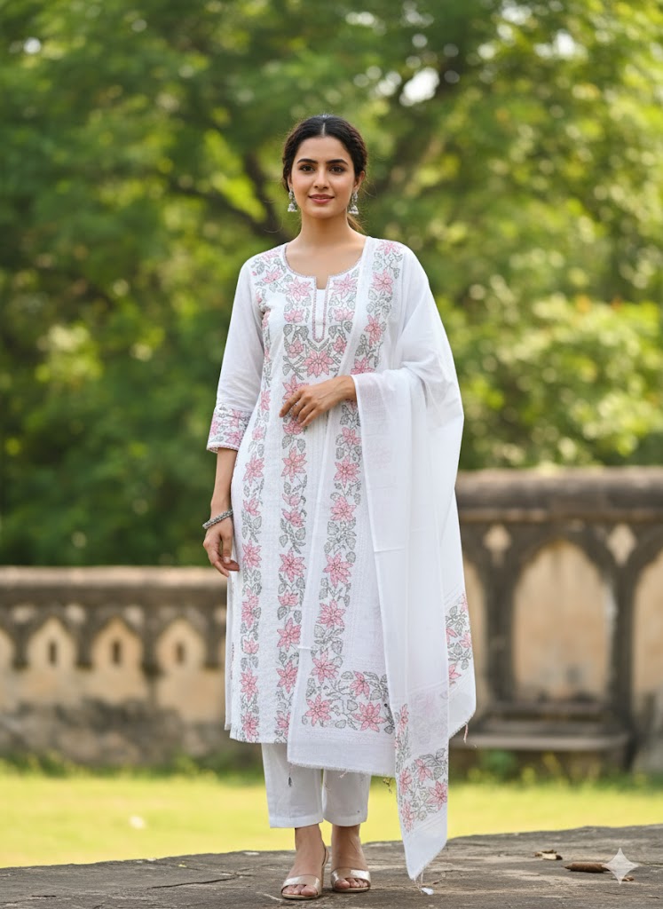 Chikonwala's Exclusive Hand Embroidered Fulkari Dress