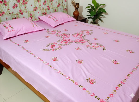 Chikonwala's Hand Embroidered Floral Design Bedsheet