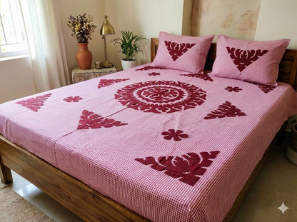 Chikonwala's Hand Pachwork Floral Design Bedsheet