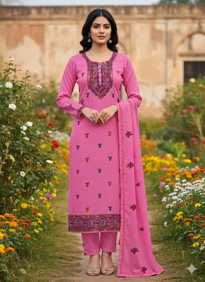 Chikonwala's Exclusive Hand Embroidered Fulkari Dress