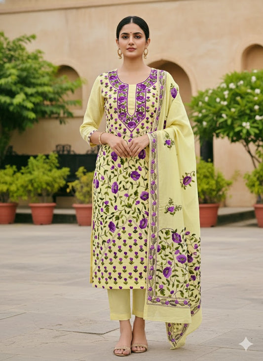 Chikonwala's Exclusive Hand Embroidered Fulkari Dress