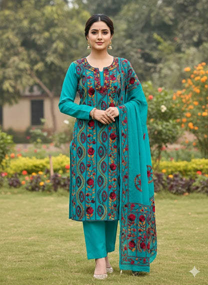 Chikonwala's Exclusive Hand Embroidered Fulkari Dress