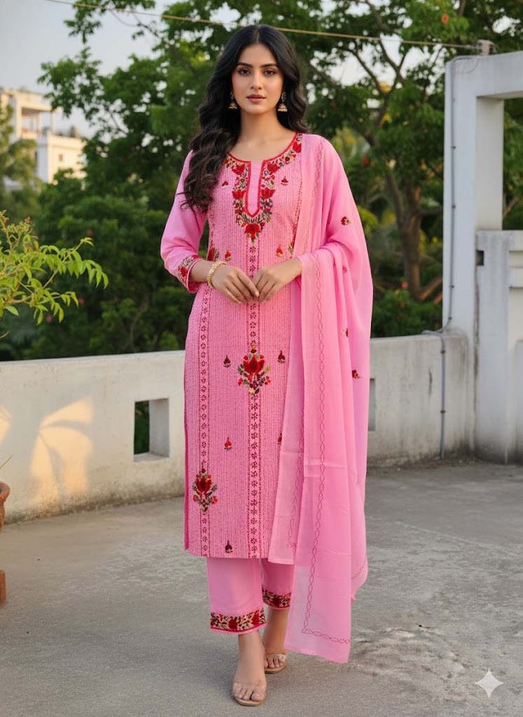 Chikonwala's Exclusive Hand Embroidered Fulkari Dress