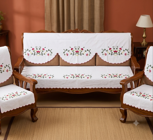 Hand Embroidered Sofa Cover (3+1+1 Seater)