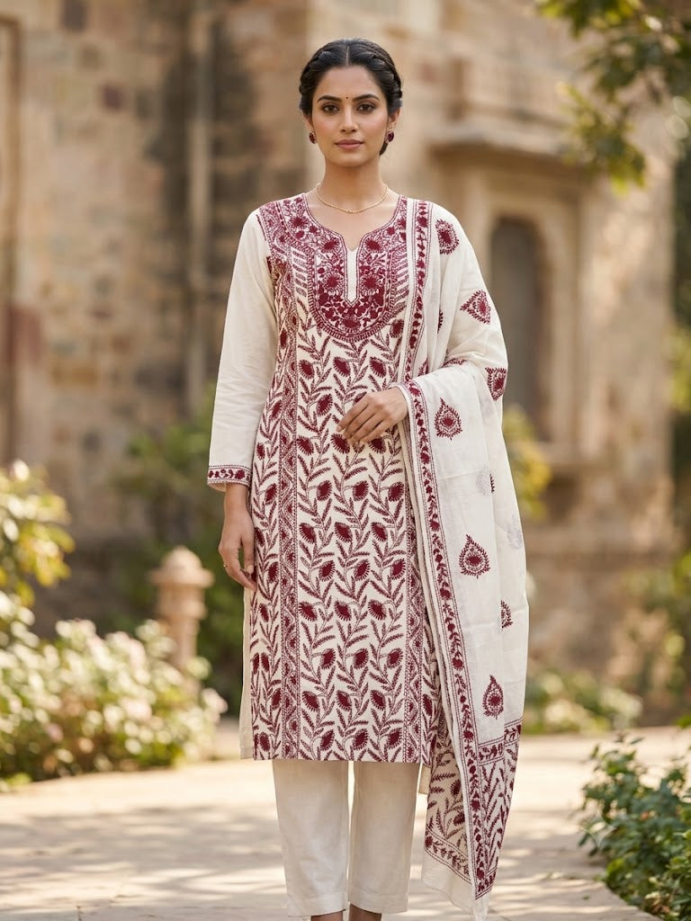 Chikonwala's Exclusive Hand Embroidered Fulkari Dress