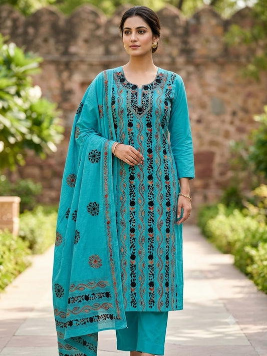 Chikonwala's Exclusive Hand Embroidered Fulkari Dress