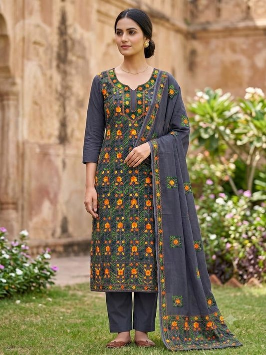 Chikonwala's Exclusive Hand Embroidered Fulkari Dress