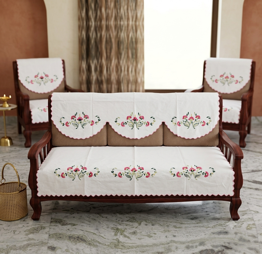 Hand Embroidered Sofa Cover (3+1+1 Seater)