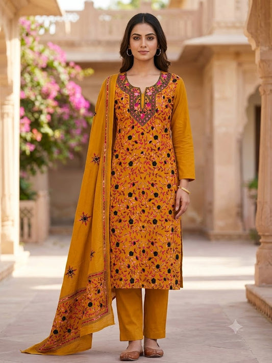Chikonwala's Exclusive Hand Embroidered Fulkari Dress