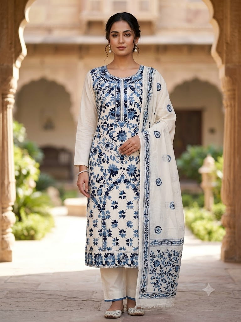 Chikonwala's Exclusive Hand Embroidered Fulkari Dress