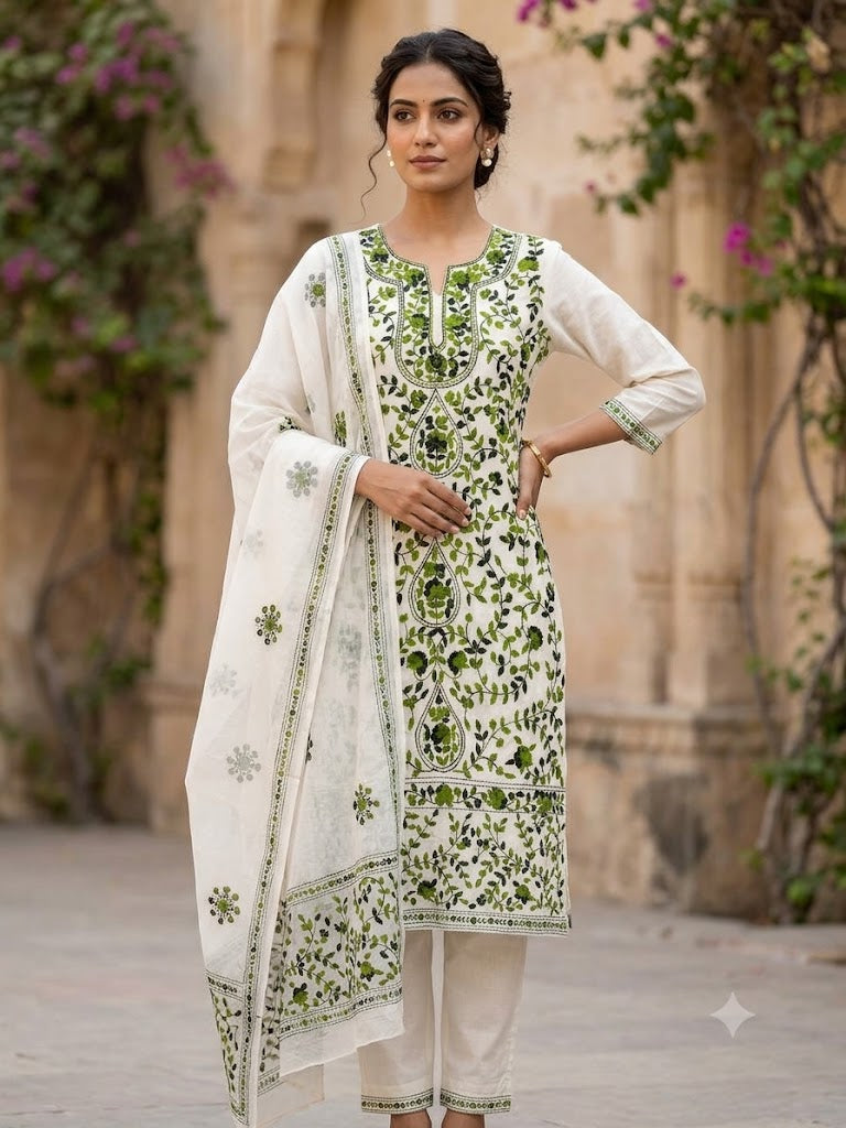 Chikonwala's Exclusive Hand Embroidered Fulkari Dress
