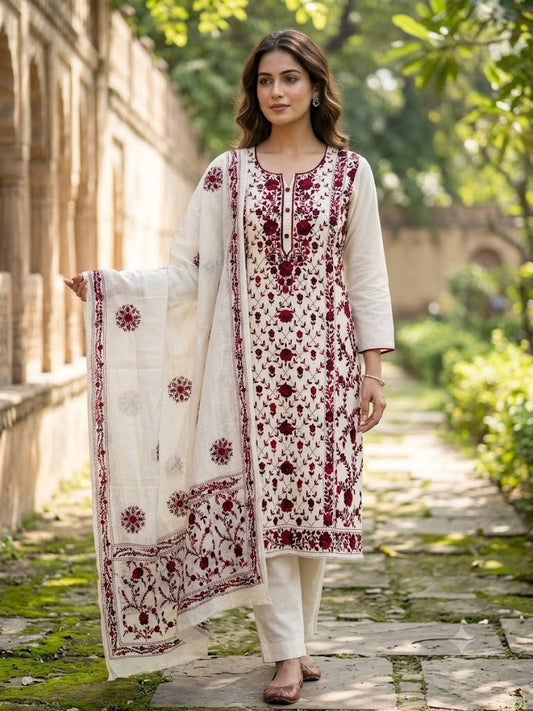 Chikonwala's Exclusive Hand Embroidered Fulkari Dress