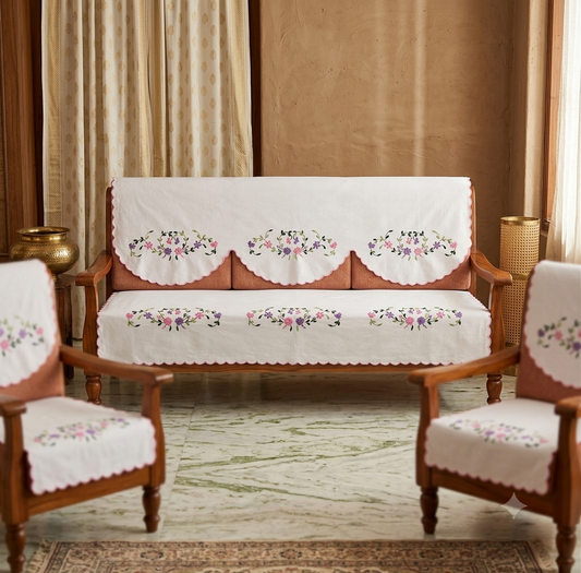 Hand Embroidered Sofa Cover (3+1+1 Seater)
