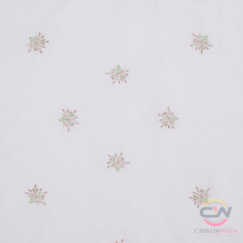 Chikonwala's Hand Embroidered Floral Design King Size Bedsheet